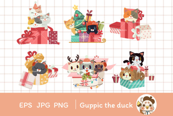 Download Cat with Giftbox Clipart - Giftbox Collection