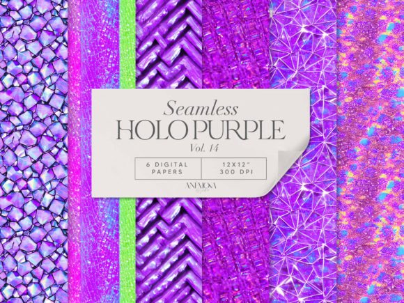 Download Purple Holographic Digital Paper Seamles - Holographic digital paper Collection