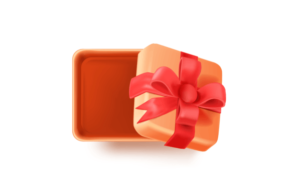 Download 3d Orange Gift Box. Top View Giftbox, Ve - Premium Bundle
