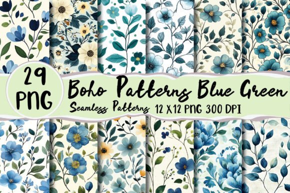 Download Boho Patterns Blue Green - Boho patterns Collection