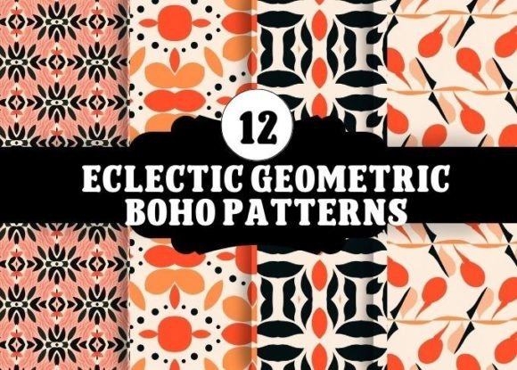Download Eclectic Geometric Boho Patterns - Boho patterns Collection