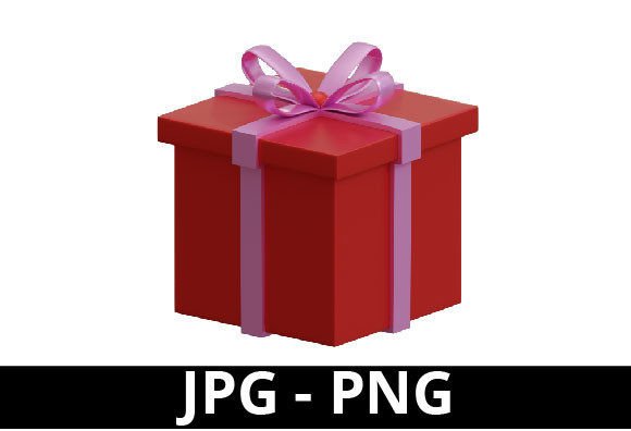Download 3d Rendered Red Gift Box with Pink Ribbon - Premium Resources