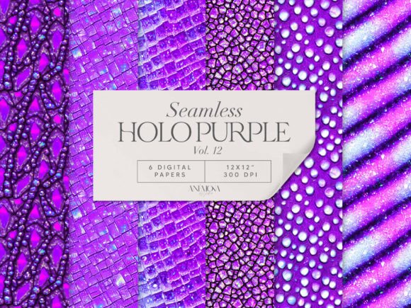 Download Purple Holographic Digital Paper Seamles - Holographic digital paper Collection