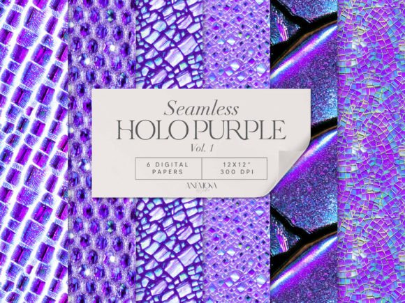 Download Purple Holographic Digital Paper Seamles - Holographic digital paper Collection