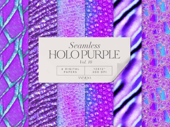 Download Purple Holographic Digital Paper Seamles - Holographic digital paper Collection
