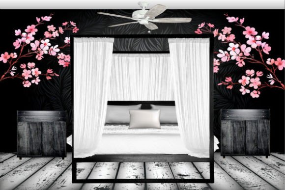 Download Bedroom Scene with Cherry Blossom Decor - Blossom decor Collection