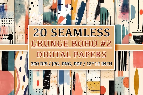 Download 20 Seamless Grunge Boho Patterns #2 - Boho patterns Collection