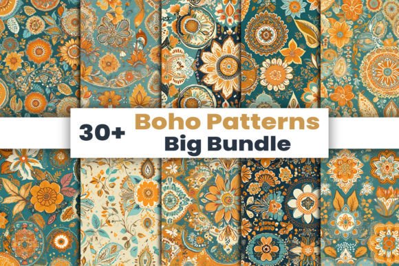 Download Boho Patterns Bundle - Vintage Summer - Boho patterns Collection