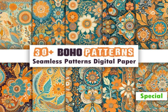 Download Seamless Boho Patterns - Vintage Summer - Boho patterns Collection